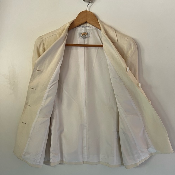 TALBOTS WOMEN IRISH LINEN CREAM JACKET - Picture 13 of 16